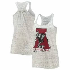 Promo 🥰 Women's Homefield Ash Alabama Crimson Tide Vintage Racerback Tank Top 🛒