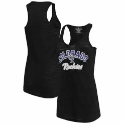 Outlet 🎉 Women's Soft As A Grape Black Colorado Rockies Multicount Racerback Tank Top 🔥