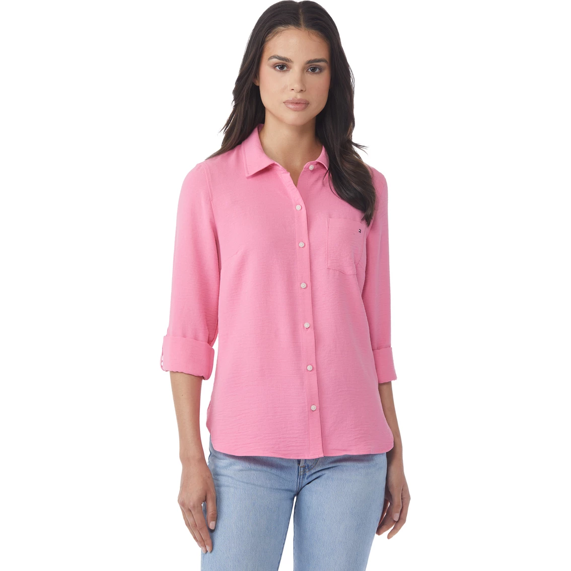 Budget β Tommy Hilfiger Solid Roll Tab Woven π Shirt π