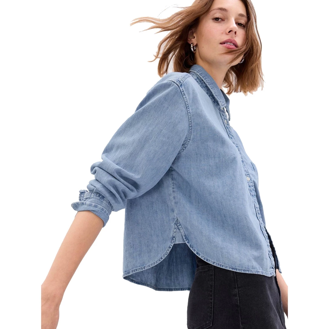 Buy π Gap Cropped Denim π Shirt βοΈ