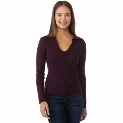 Best Pirce 👍 Calvin Klein Ribbed V Neck Top 🌟