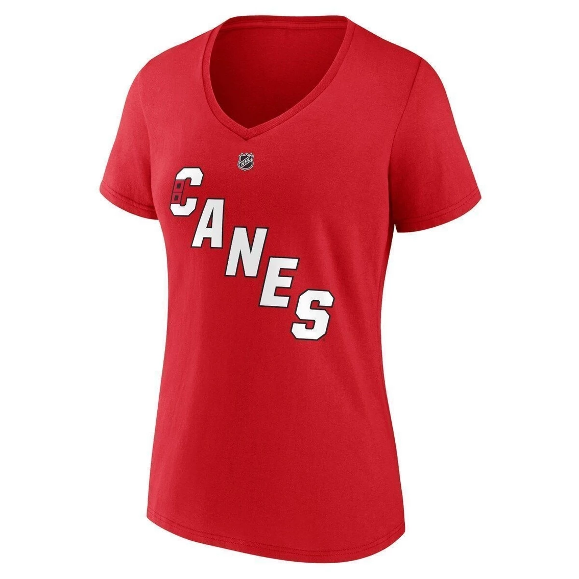 Promo π― Women's Fanatics Branded Sebastian Aho Red Carolina Hurricanes Special Edition 2.0 Name & Number V-Neck T-Shirt π - Image 3