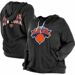 Coupon 😀 Women's New Era Heather Black New York Knicks Plus Size 2022/23 City Edition Bi-Blend Long Sleeve Hoodie T-Shirt 🌟