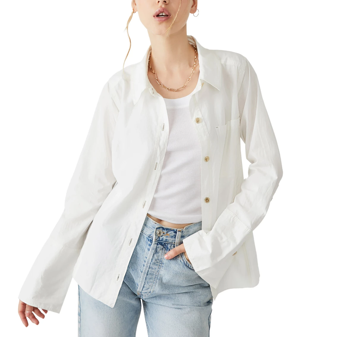 Cheap π Free People Mackenzie Solid Poplin Top π₯°