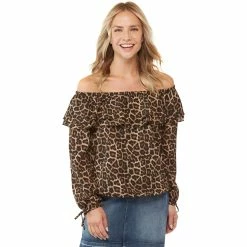 Cheap π Michael Kors Off The Shoulder Ruffle Peasant Top β