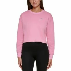 Wholesale 😀 DKNY Sport Metallic Logo Cropped Pullover Top 🌟