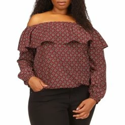 Promo π Michael Kors Plus Size Foulard Off Shoulder Peasant Top π―