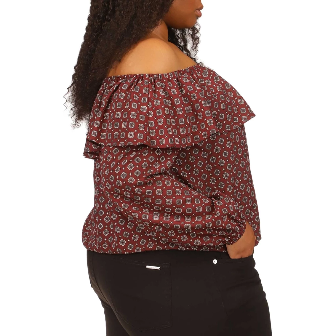 Promo π Michael Kors Plus Size Foulard Off Shoulder Peasant Top π― - Image 3