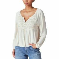 Hot Sale 🌟 Lucky Brand Smocked Sandwash Top 🥰