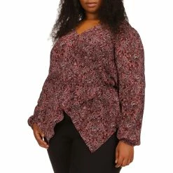 Best reviews of β€οΈ Michael Kors Plus Size Poplin Lux Paisley Wrap Top π§¨