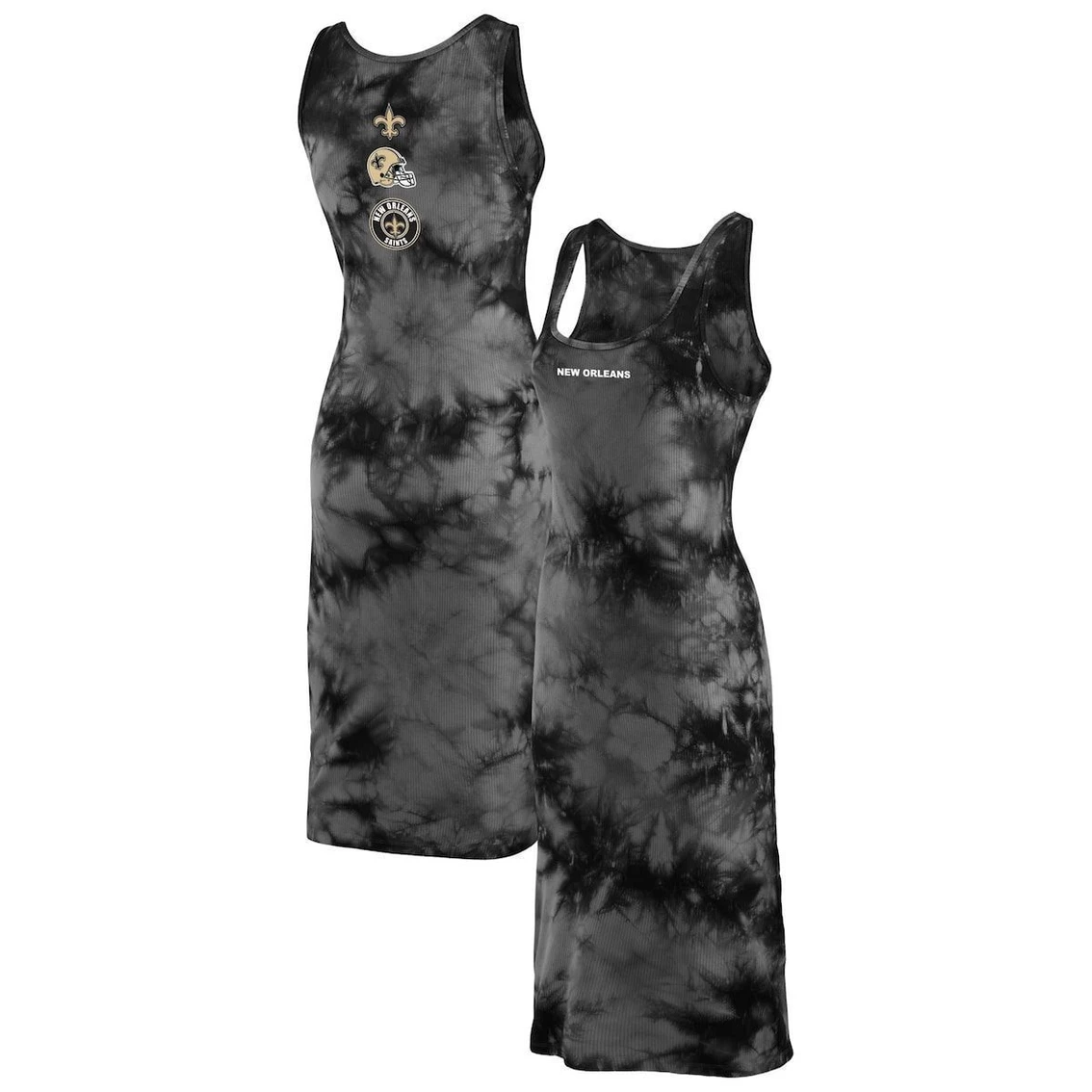 Promo β¨ Women's WEAR By Erin Andrews Black New Orleans Saints Tie-Dye Tank Top π Dress β¨ - Image 2