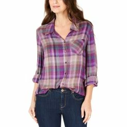 Brand new ⌛ Style&Co. Style & Co. Plaid Roll Tab 👚 Shirt 🛒
