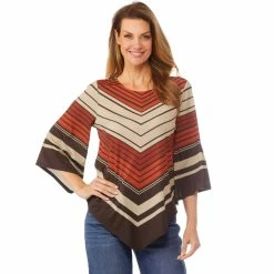 Buy π Passports Three Quarter Sleeve Chevron Print Knit Top βοΈ