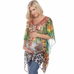 New π White Mark Maternity Animal Print Caftan Top π