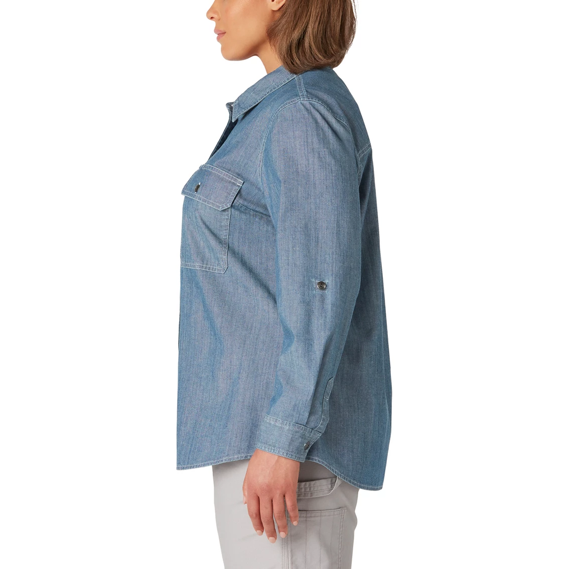 Wholesale β Dickies Plus Size Chambray Roll-Tab Work π Shirt βοΈ - Image 3