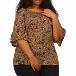 Flash Sale 👍 Michael Kors Plus Size Paisley Flare Sleeve Top 🤩