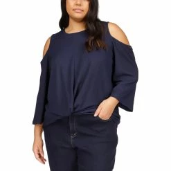 Discount 🥰 Michael Kors Plus Size Solid Cold Shoulder Top 🌟