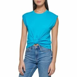 Hot Sale 👍 Calvin Klein Sleeveless Knot Front Top ⌛