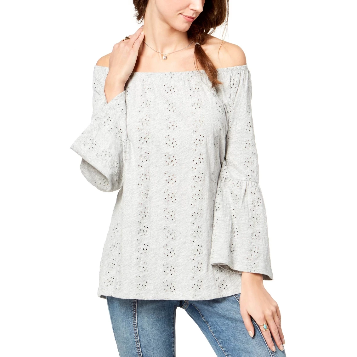 Outlet π Style&Co. Style & Co. Petite Off The Shoulder Cotton Eyelet Top π - Image 2