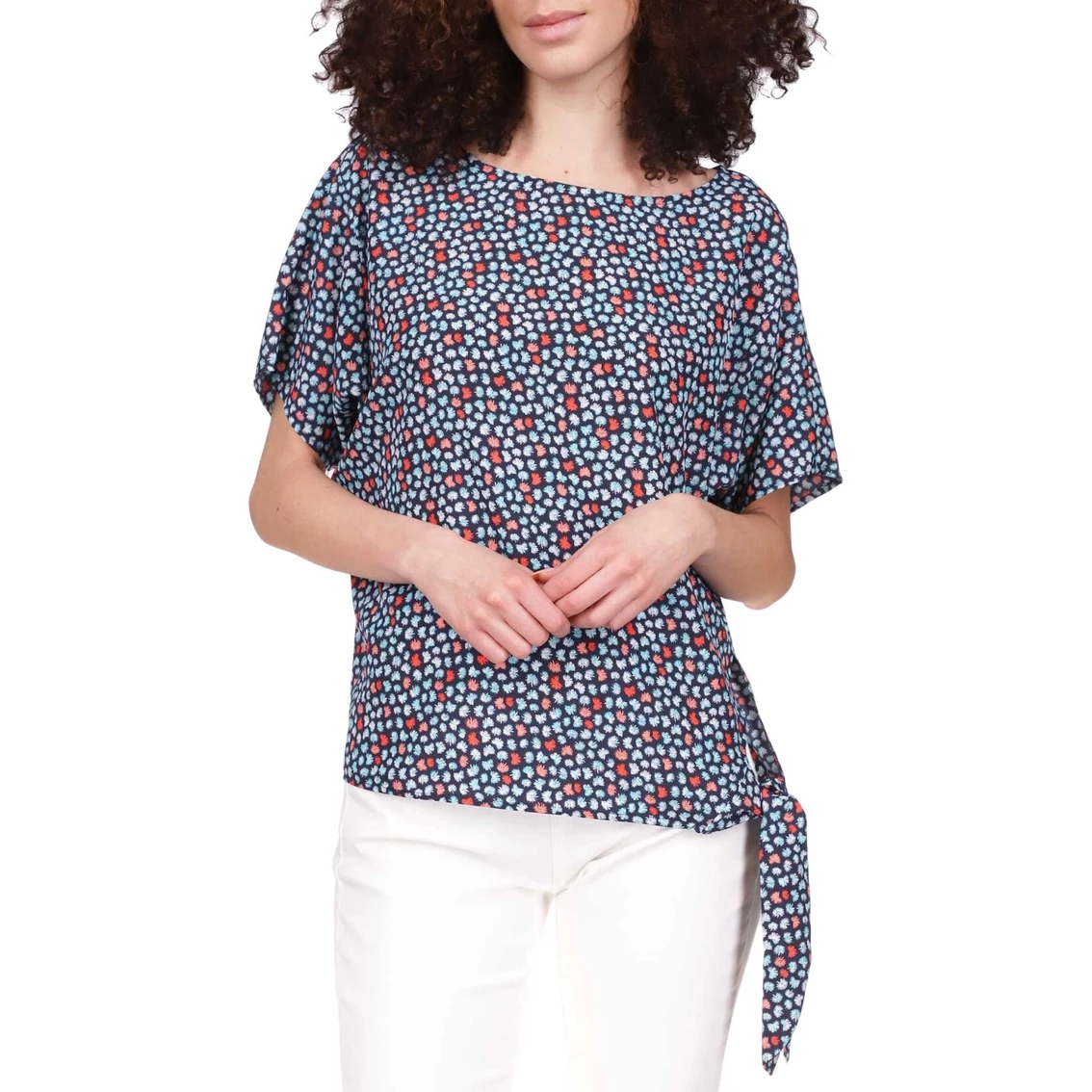 Discount π Michael Kors Tossed Palm Side Tie Top π