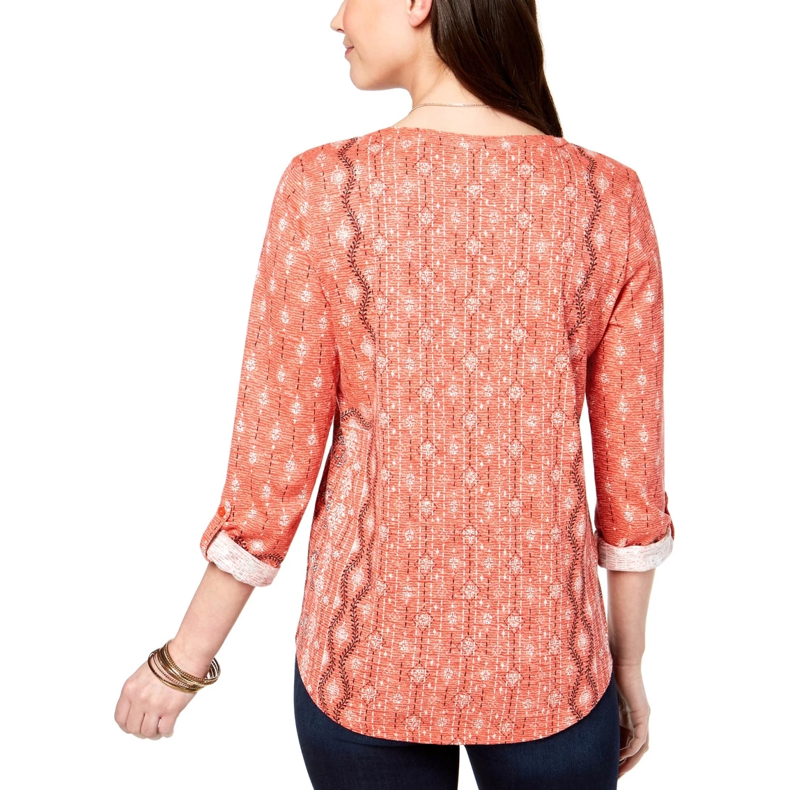 Budget π Style&Co. Style & Co. Petite Printed Roll Tab Top π₯ - Image 2