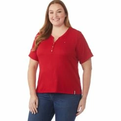Best Pirce π Tommy Hilfiger Plus Size Rib Knit Henley Top π