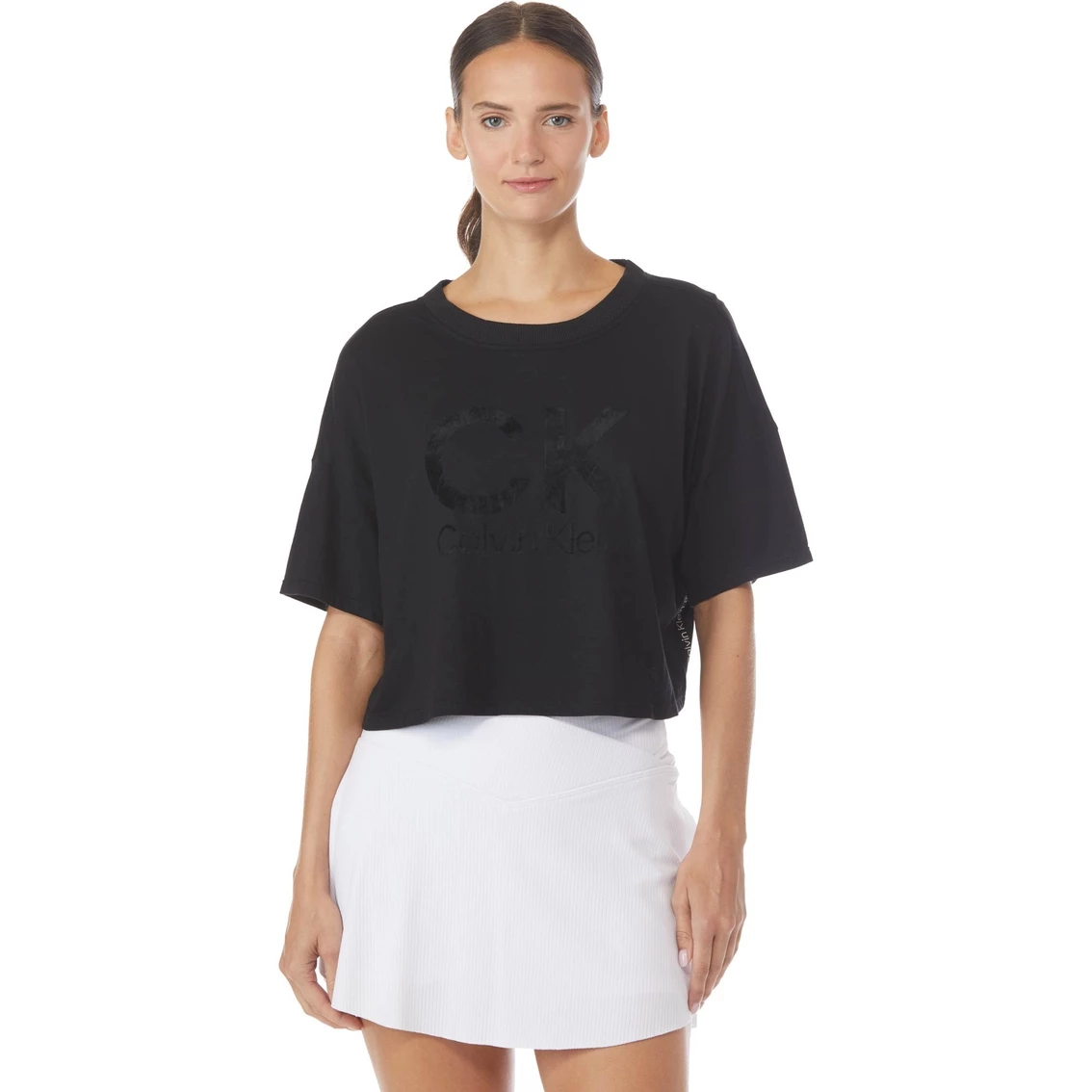 Hot Sale π₯ Calvin Klein Performance Graphic Logo Crop Pullover Top π―