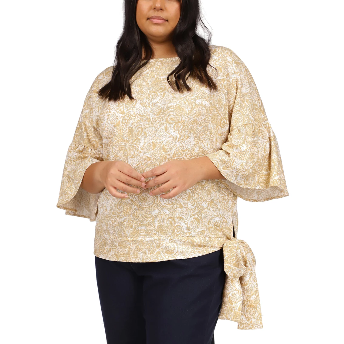 Deals βοΈ Michael Kors Plus Size Batik Paisley Flounce Sleeve Top π