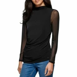 Discount 🔔 Calvin Klein Printed Drape Front Top 😀