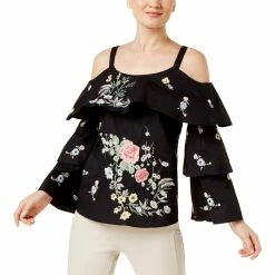 Cheapest π― INC International Concepts Petite Ruffled Cold Shoulder Top π₯°
