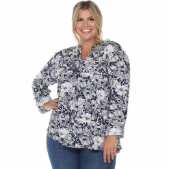 Best deal 🛒 White Mark Plus Size Floral Print Blouse 👍