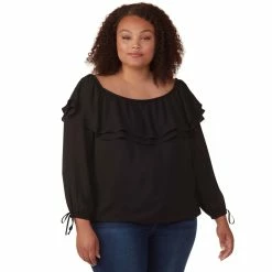 Best Pirce 👏 Michael Kors Plus Size Ruffle Off The Shoulder Top 🌟