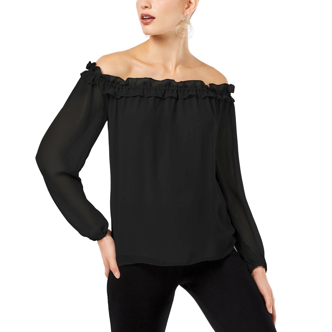 Cheap βοΈ INC International Concepts Ruffled Off The Shoulder Top π§¨