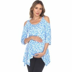 Promo 🌟 White Mark Maternity Leopard Cold Shoulder Tunic Top 😍