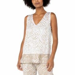 Promo 🧨 Liverpool Sleeveless Side Slit V Neck Top 🔔