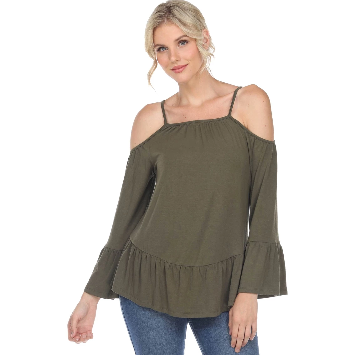 Brand new π₯ White Mark Cold Shoulder Ruffle Top β - Image 5