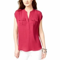 Best Sale 💯 INC International Concepts Petite Mixed Media Utility 👚 Shirt 👍