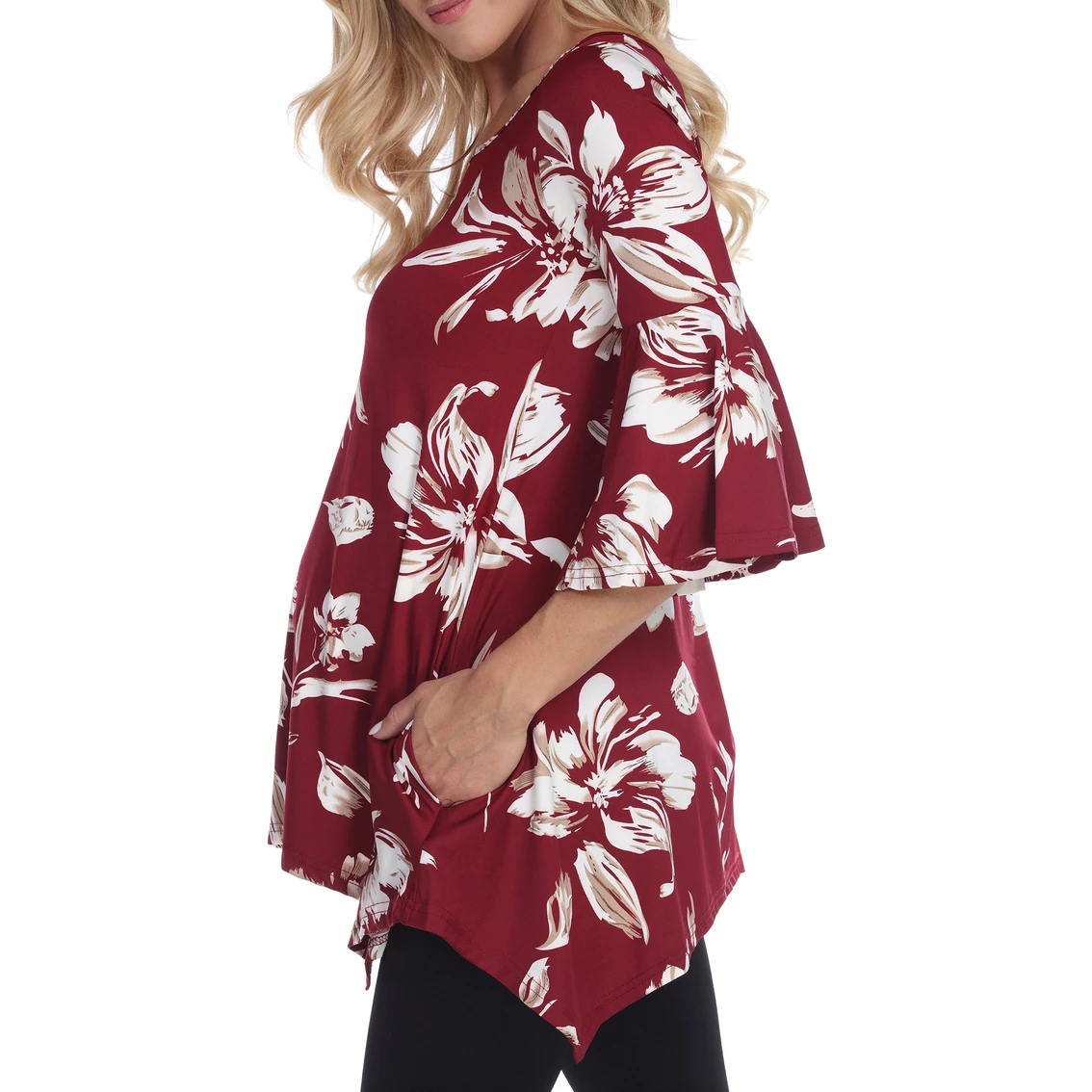 Hot Sale ✔️ White Mark Plus Size Maternity Roche Tunic Top ✔️ - Image 3