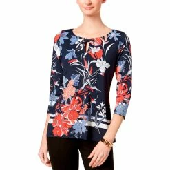 Outlet ✔️ Charter Club Petite Grommet Trim Keyhole Top 🔥