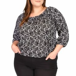 Top 10 π₯° Michael Kors Plus Size Lovely Lace Peasant Top π