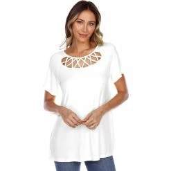 Flash Sale 🌟 White Mark Crisscross Cut Out Top 🥰