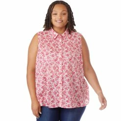 Outlet π Tommy Hilfiger Plus Size Floral Print Sleeveless Button Front π Shirt β