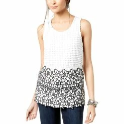 Best Sale 🛒 INC International Concepts Petite Colorblocked Lace Top ❤️