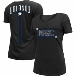 Cheapest 👍 Women's New Era Black Orlando Magic 2022/23 City Edition V-Neck T-Shirt 😀