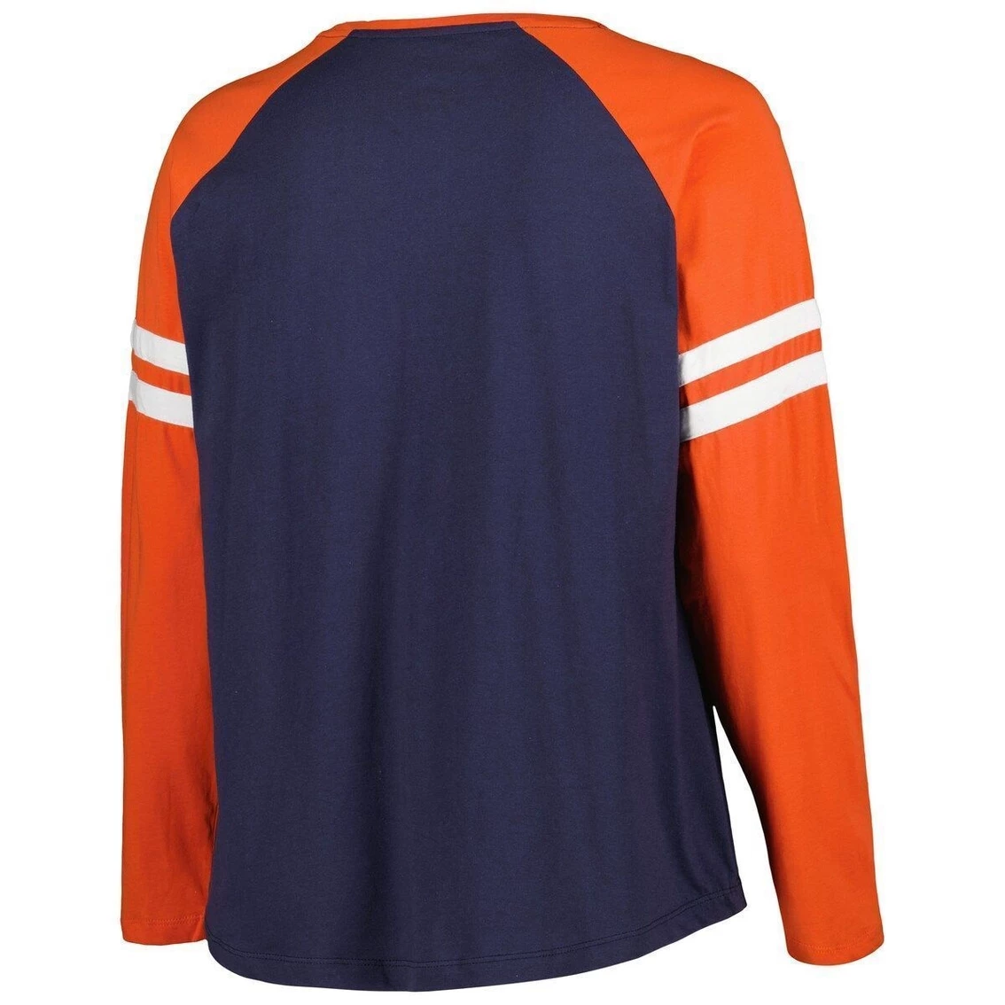 New β Women's Fanatics Branded Navy/Orange Chicago Bears Plus Size True To Form Lace-Up V-Neck Raglan Long Sleeve T-Shirt β - Image 4