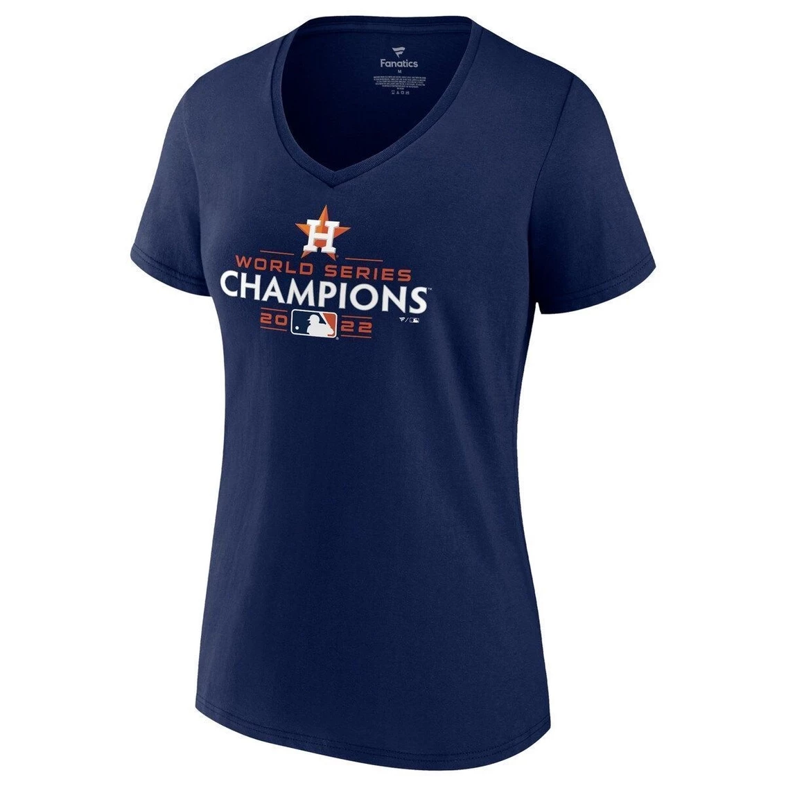 Budget π₯° Women's Fanatics Branded Navy Houston Astros 2022 World Series Champions Logo Plus Size V-Neck T-Shirt 𧨠- Image 3