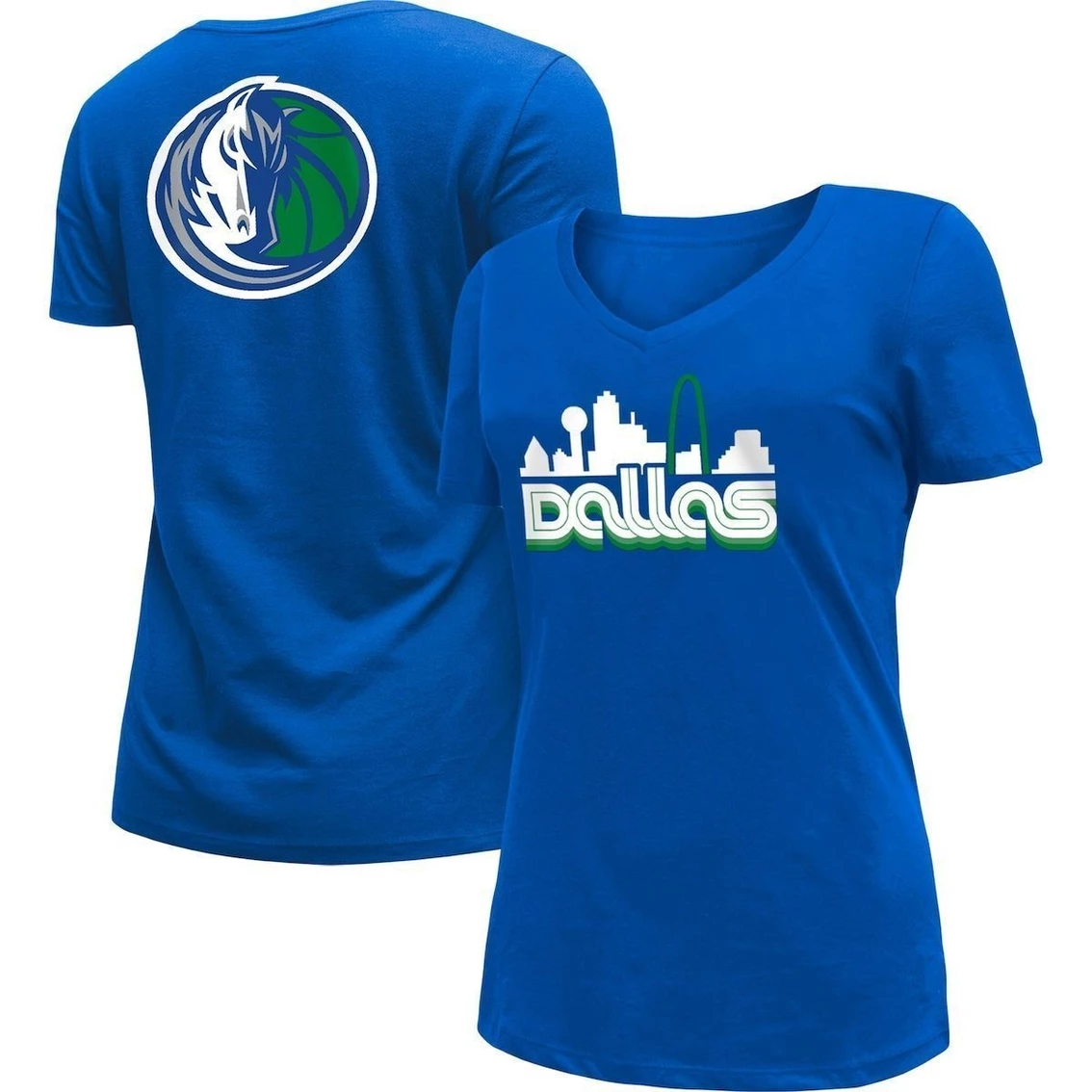 Brand new π Women's New Era Blue Dallas Mavericks 2022/23 City Edition V-Neck T-Shirt π