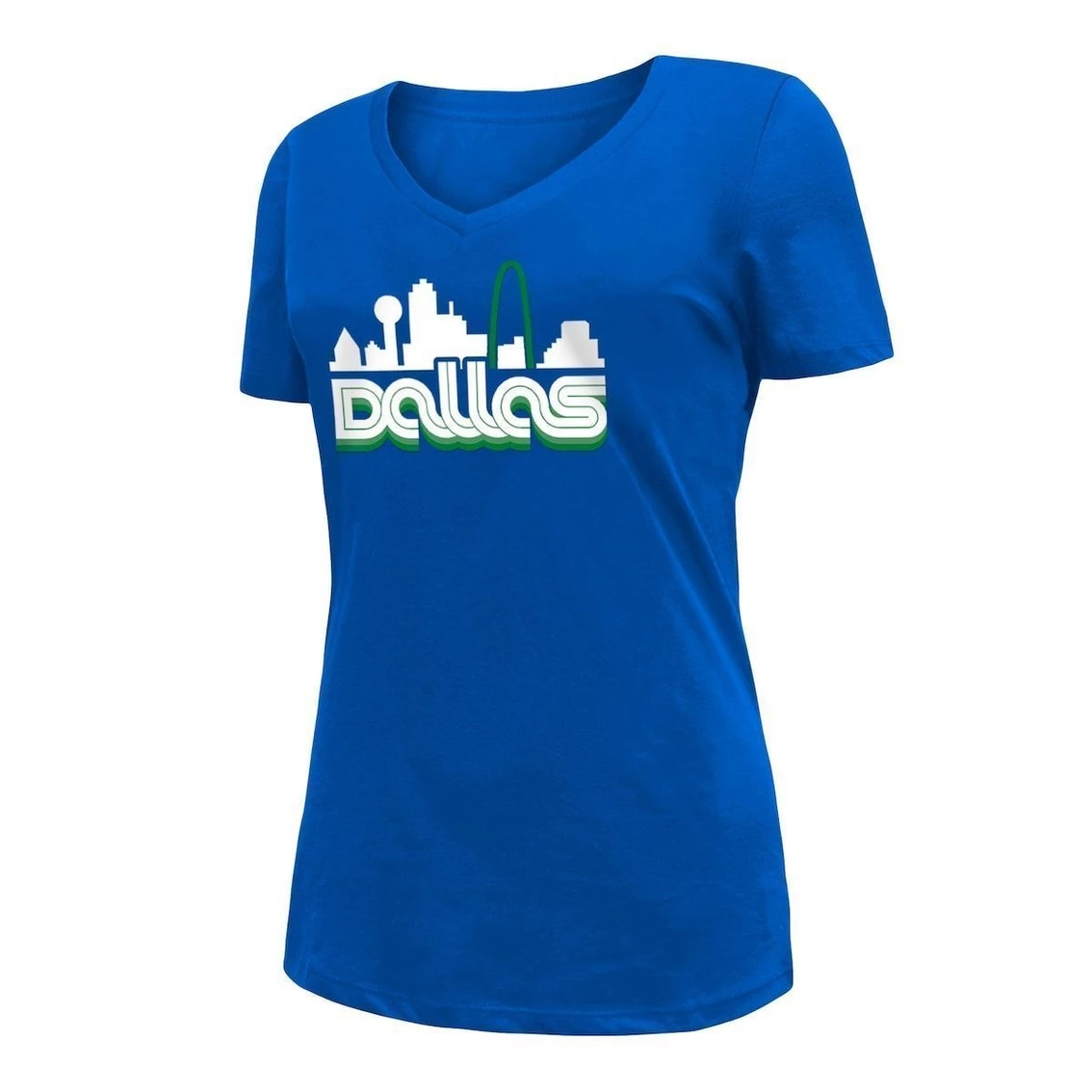 Brand new π Women's New Era Blue Dallas Mavericks 2022/23 City Edition V-Neck T-Shirt π - Image 3