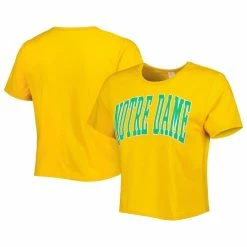 Best Sale ⭐ Women's ZooZatz Gold Notre Dame Fighting Irish Core Fashion Cropped T-Shirt ✨