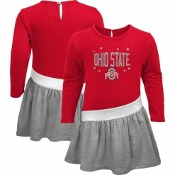 Best deal ⭐ Outerstuff 👧 Girls Preschool Scarlet Ohio State Buckeyes Heart To Heart French Terry 👗 Dress 🥰